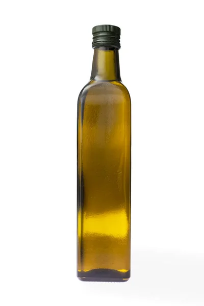 Dark Glass Bottle Refined Olive Oil Isolated White — Stock Photo, Image