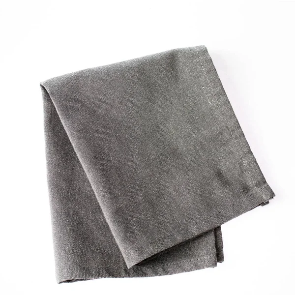 Grey Kitchen Towel Napkin Isolated Top View Maximum Sharpness — Stock Photo, Image