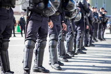 Moskova, 10 Ağustos 2019. Rusya Federasyonu Ulusal Muhafız Teşkilatı veya Rosgvardia Rus hükümetinin iç askeri kuvvetidir.,