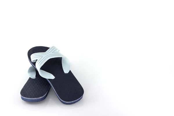 Blauwe slippers isoleren — Stockfoto