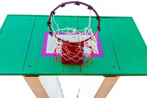 Arco de basquete de madeira — Fotografia de Stock