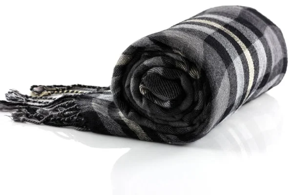 Scarf black plaid isolate — Stock Photo, Image