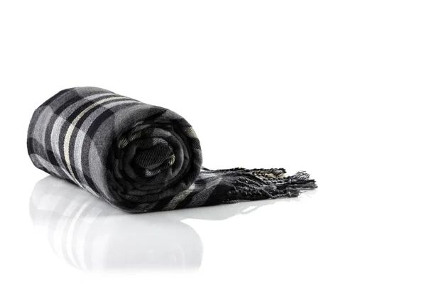 Scarf black plaid isolate — Stock Photo, Image