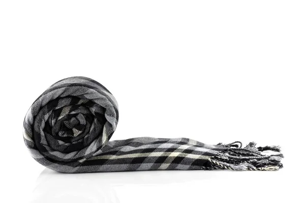 Scarf black plaid isolate — Stock Photo, Image