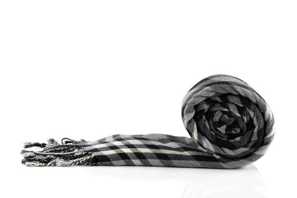 Scarf black plaid isolate — Stock Photo, Image