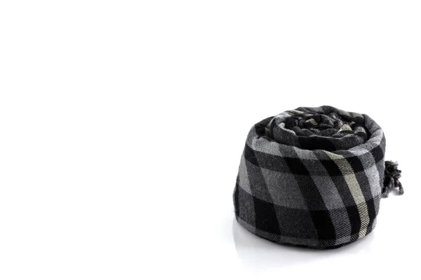 Scarf black plaid isolate — Stock Photo, Image