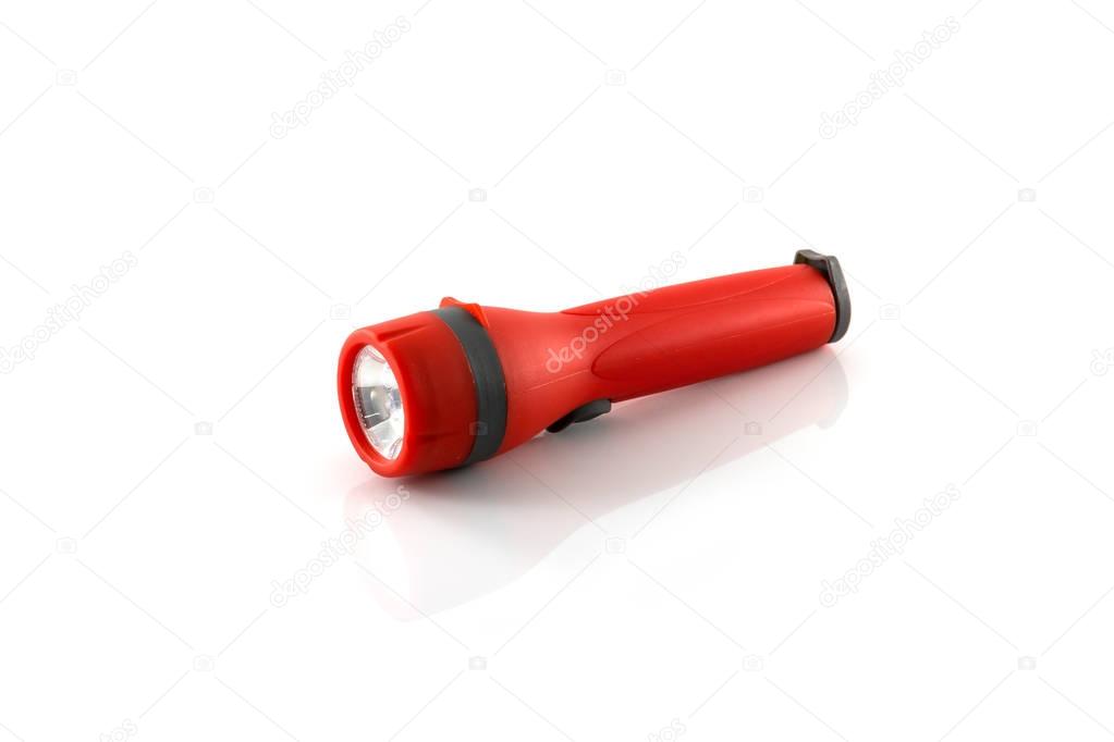 Red flashlight isolate