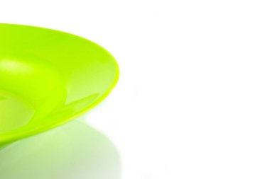 boş yeşil kase beyaz arkaplanda izole