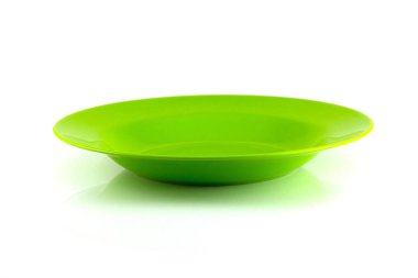 boş yeşil kase beyaz arkaplanda izole