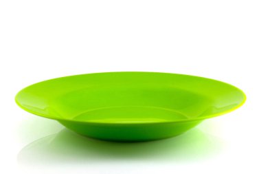 boş yeşil kase beyaz arkaplanda izole