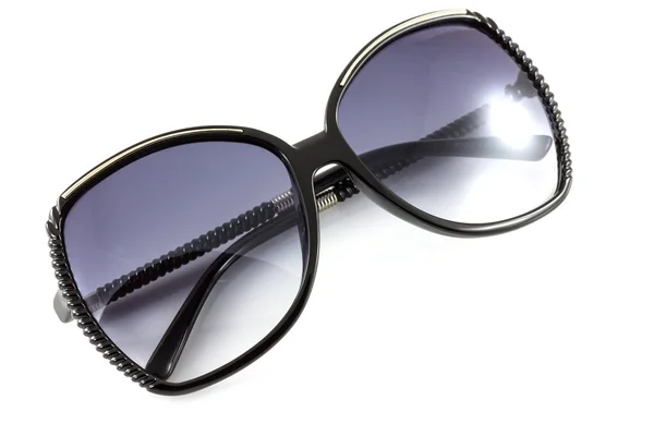 Óculos Sol Moda Preta Isolar Branco — Fotografia de Stock
