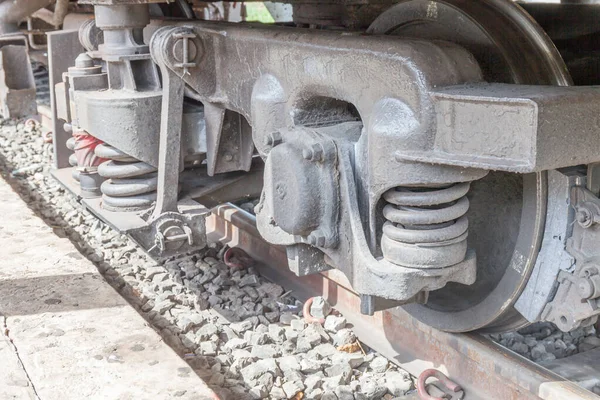 Rotura Rueda Primer Plano Sistema Suspensión Del Tren Diesel —  Fotos de Stock