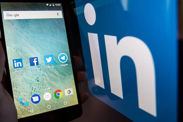 Linkedin のソーシャルネットワー キング サービス — ストック写真