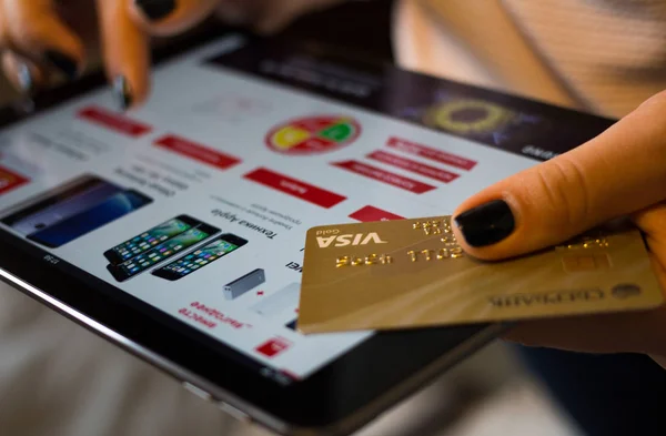 Visa ile online alışveriş — Stok fotoğraf