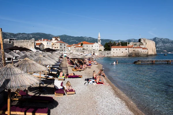 Férias na praia em Montenegro — Fotografia de Stock