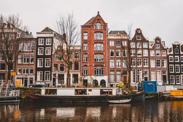 Amsterdam Hollanda Daki Evler — Stok fotoğraf