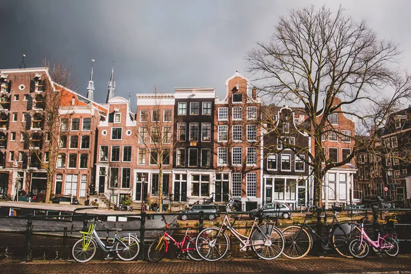 Huizen Amsterdam Nederland — Stockfoto