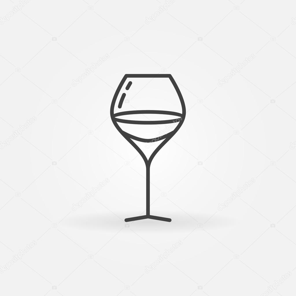 Glass of wine linear icon