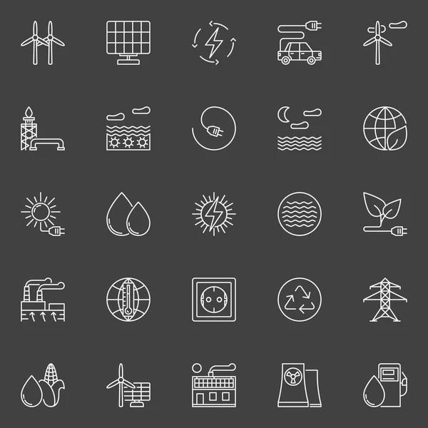 Alternative energy icons set — Stock Vector