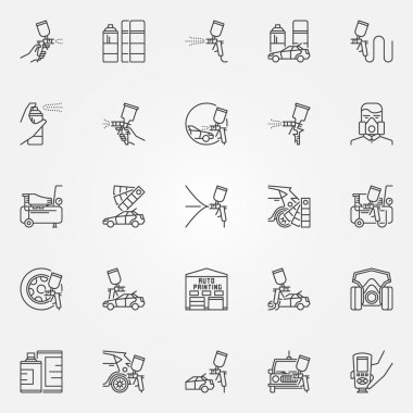 Araba Boyama Icons set