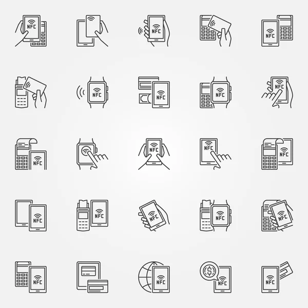 NFC betaling pictogrammen — Stockvector