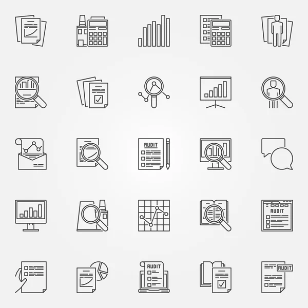 Audit icons set — Stockvector