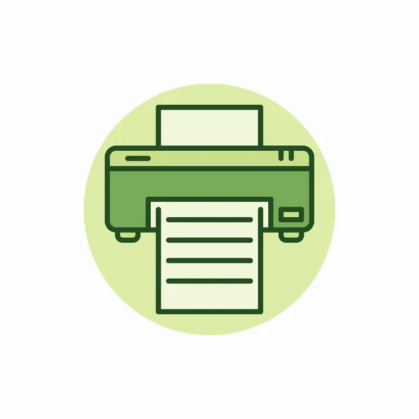 Impresora icono verde — Vector de stock