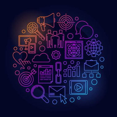 Pazarlama renkli konsept illüstrasyon