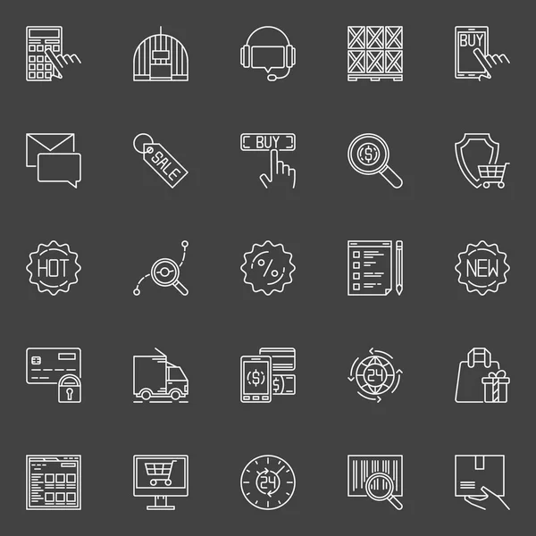 Iconos vectoriales de comercio electrónico — Archivo Imágenes Vectoriales
