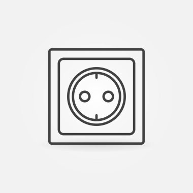 Güç soketi doğrusal simgesi