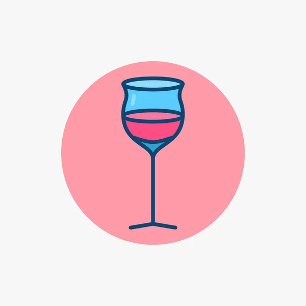 Copo de vinho colorido ícone — Vetor de Stock