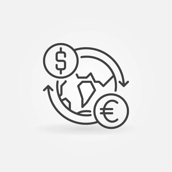 Δολάριο μετατροπή εικονίδιο ευρώ — Διανυσματικό Αρχείο