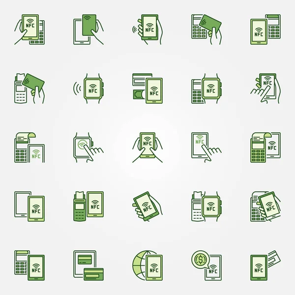 NFC iconos de colores — Archivo Imágenes Vectoriales