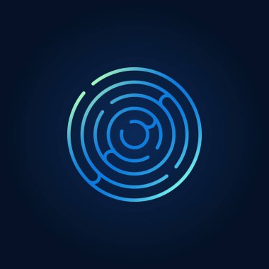 Mavi yuvarlak labirent renkli simge