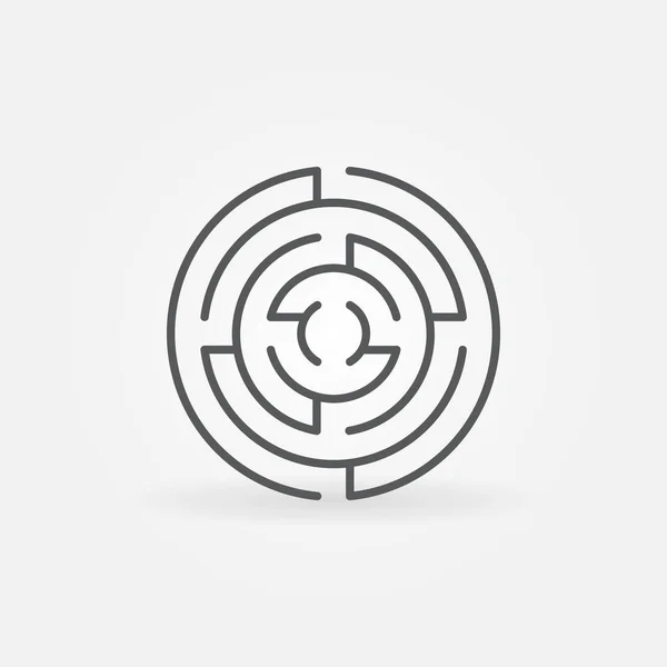 Round labyrinth line icon — Stock Vector