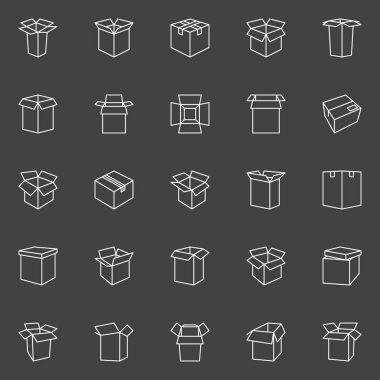 Çizgi vektör simgeleri kutu