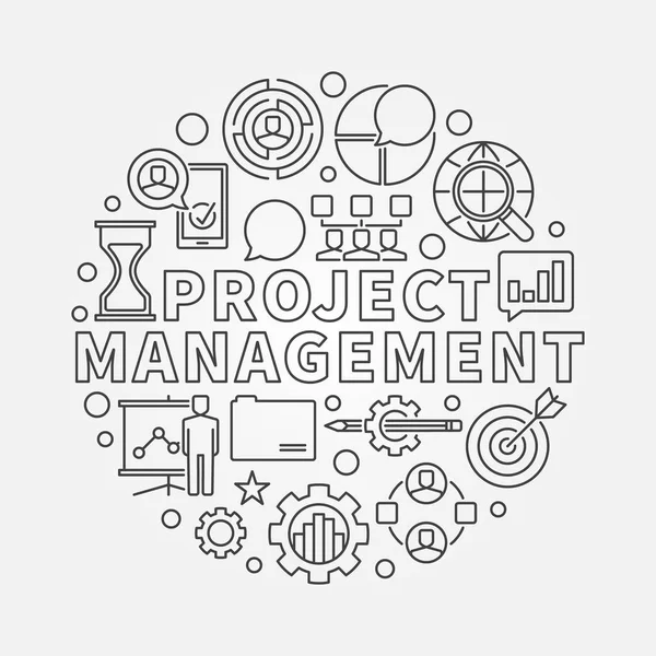 Project Management round illustration — Stock Vector