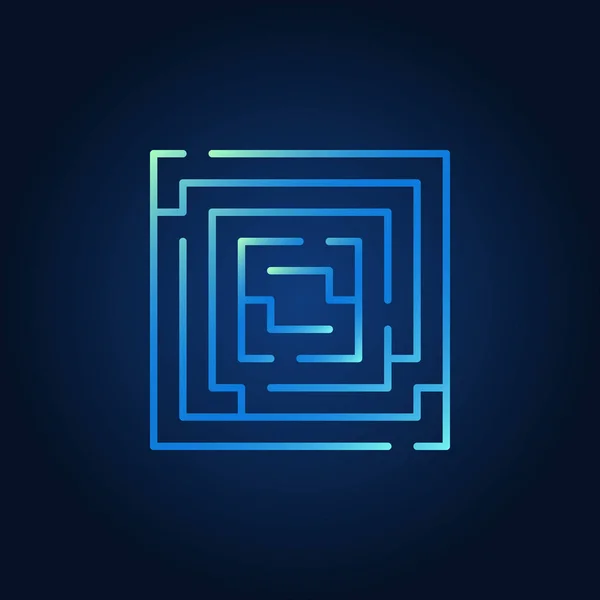 Laberinto cuadrado icono azul — Archivo Imágenes Vectoriales