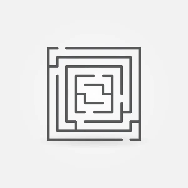 Lineares Symbol für quadratisches Labyrinth — Stockvektor