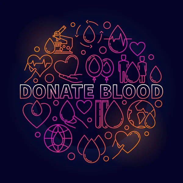 Darovat krev barevné kolo ilustrace — Stockový vektor