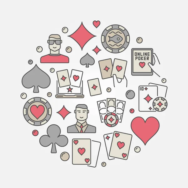 Poker renkli dairesel illüstrasyon — Stok Vektör