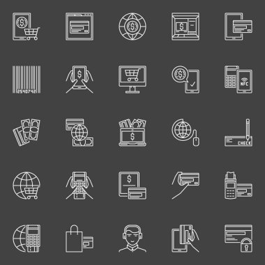 Online ödeme Icons set