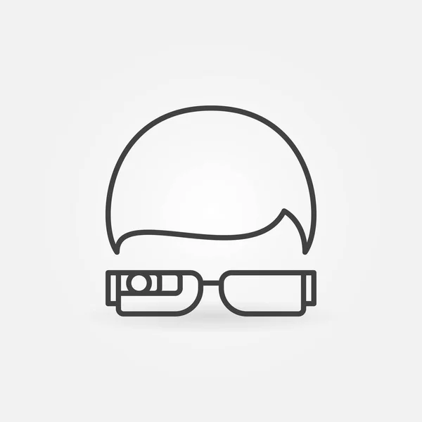 Smartglasses overzicht pictogram — Stockvector