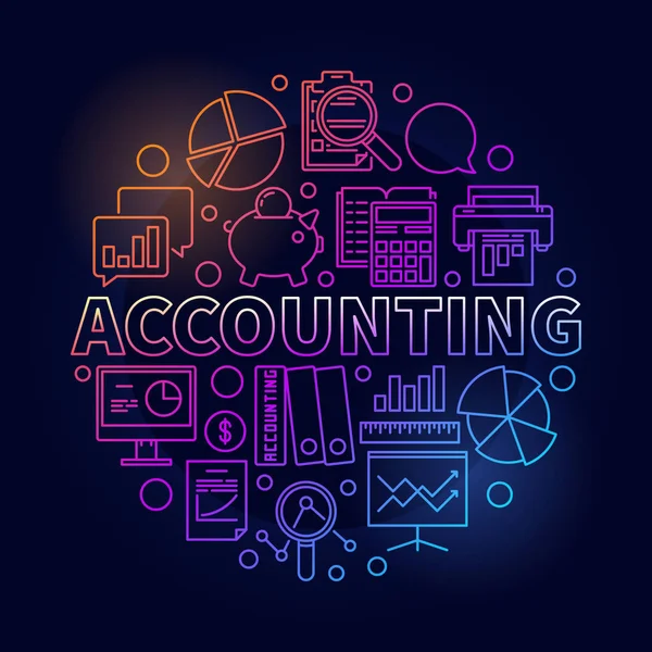 Accounting ronde lichte afbeelding — Stockvector