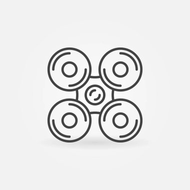 Quadrocopter doğrusal simgesi