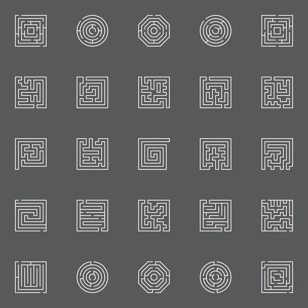 Maze line icons — Stock Vector