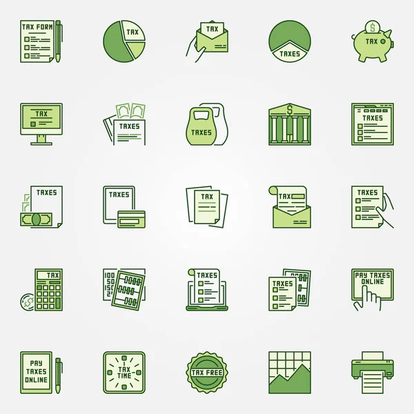 Colorful tax icons — Stock Vector