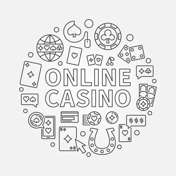 Online Casino Linie Illustration — Stockvektor