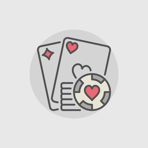 Піктограма відтворення карток і фішок казино — стоковий вектор