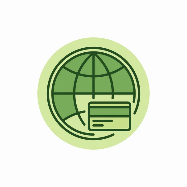 Globala betalning grön ikon — Stock vektor